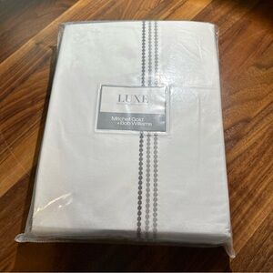 Luxe Bedding Pearl Stitch Twin 3 Piece Sheet Set Gray 350TC percale 100% Cotton